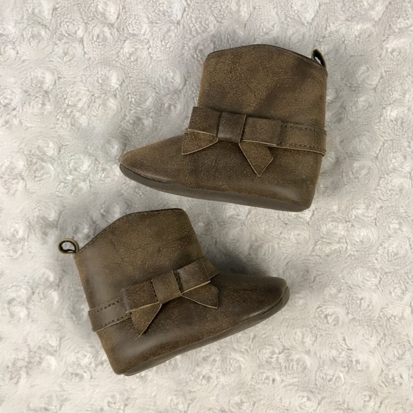 Carter's Other - Carter’s Baby Girl Boots Brown Bow Size 0-3 Months
